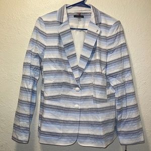 Tommy Hilfiger Textured Strips Two-Button Jacket, Blue